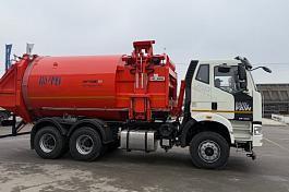 КО-449 на  FAW 3250 (6х4) шасси 3800мм , мусоровоз, 22м3, бок.загрузка, универс. Захват
