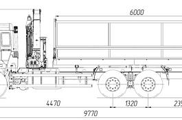 КМУ Самосвал КАМАЗ-65115-3094-48 (Евро-5) + КМУ ИНМАН ИМ-150N, кузов 20м3 3-х сторонник КЦК