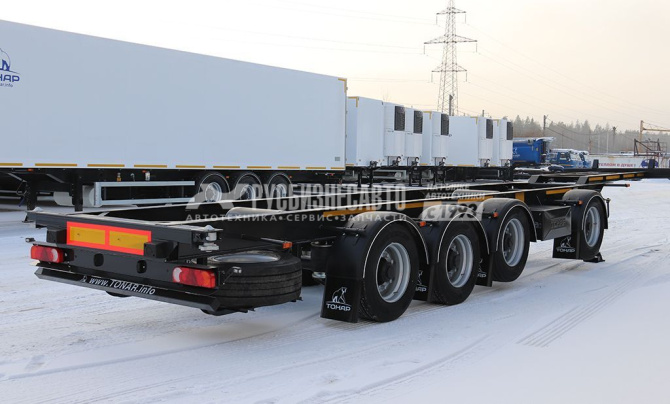 Купить ТОНАР К4-40 (99892) п/п-контейнеровоз, 4-х осн, вынесенная ось, ССУ-1100, 40 футов, диск. тормоза в компании Русбизнесавто - изображение 1