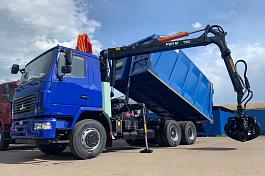 КМУ Ломовоз МАЗ-631226-585-042 (Евро-5), кузов 28 куб., КМУ Р97М, захват ГЛ-6М